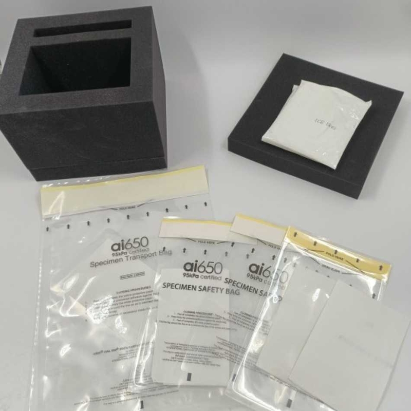 Specimen Bags Bio Hazard Bags 2 Mil With Attached Document Pouch, Leakproof Plastic Self-Adhesive Zipper Bags