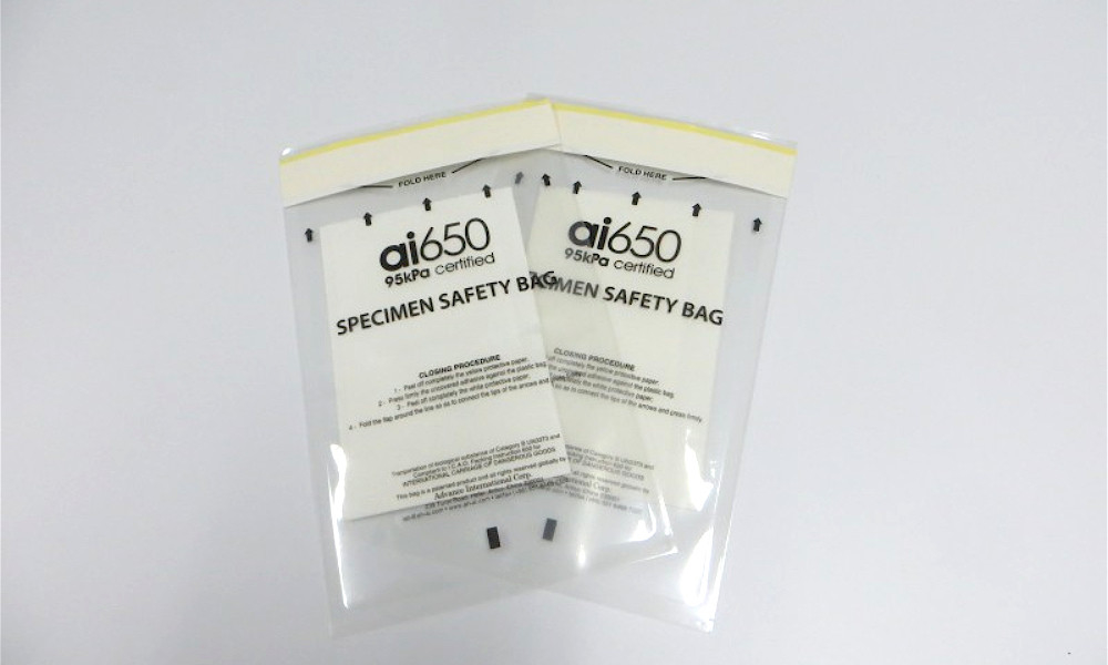 Bolsas adesivas para amostras de risco biológico genéricos para laboratório 50 embalagens