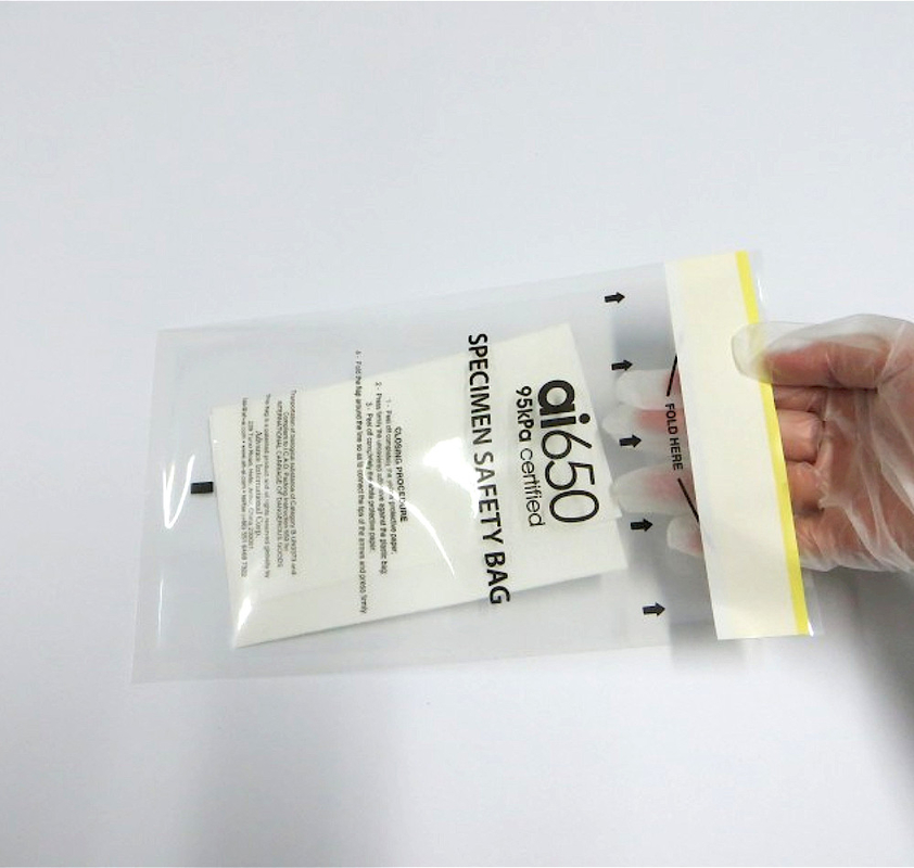 Bolsas adesivas para amostras de risco biológico genéricos para laboratório 50 embalagens