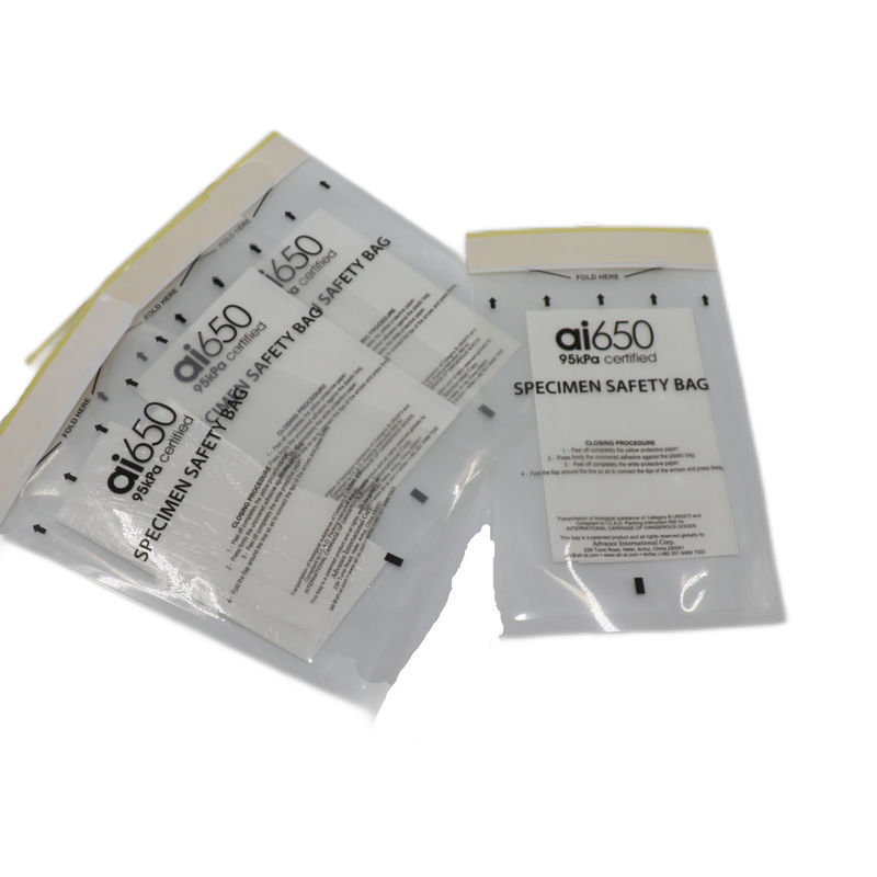 Saco de amostra de risco biológico impresso personalizado Envelope de saco de segurança para teste químico Sacos de espécimes biológicos