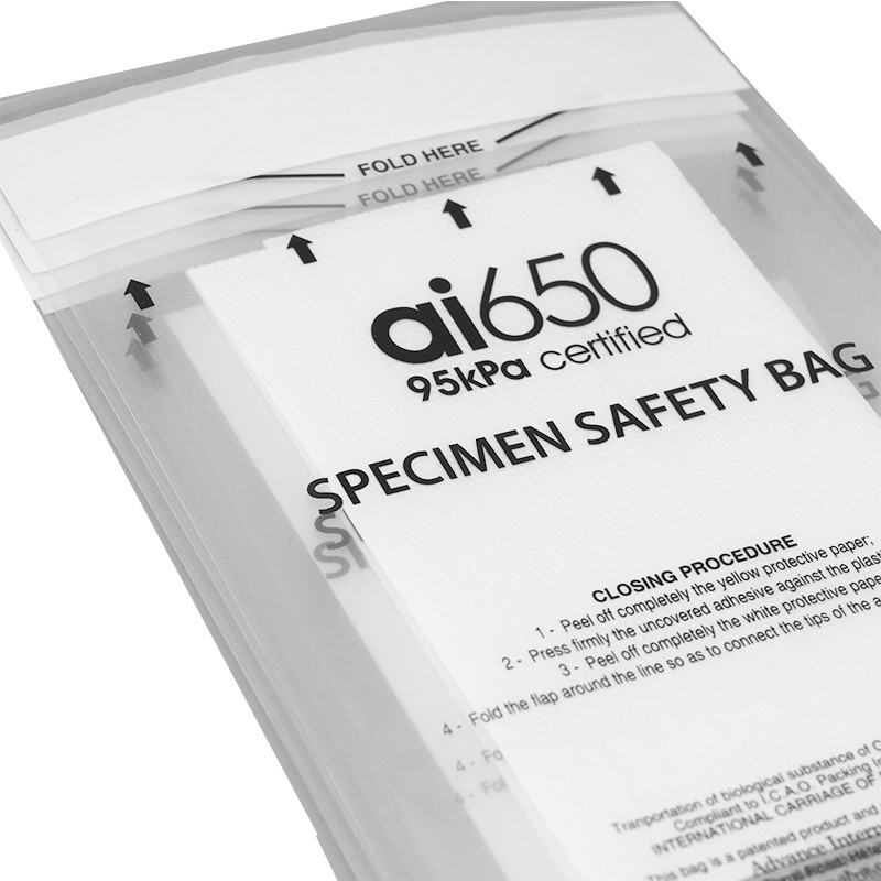 7 buracos de armazenamento brancos 95kPa Sacos de amostras embalados individualmente 9 x 12 polegadas