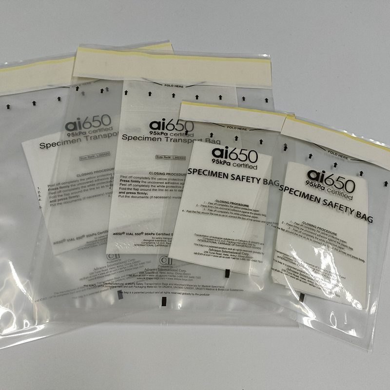 7 buracos de armazenamento brancos 95kPa Sacos de amostras embalados individualmente 9 x 12 polegadas