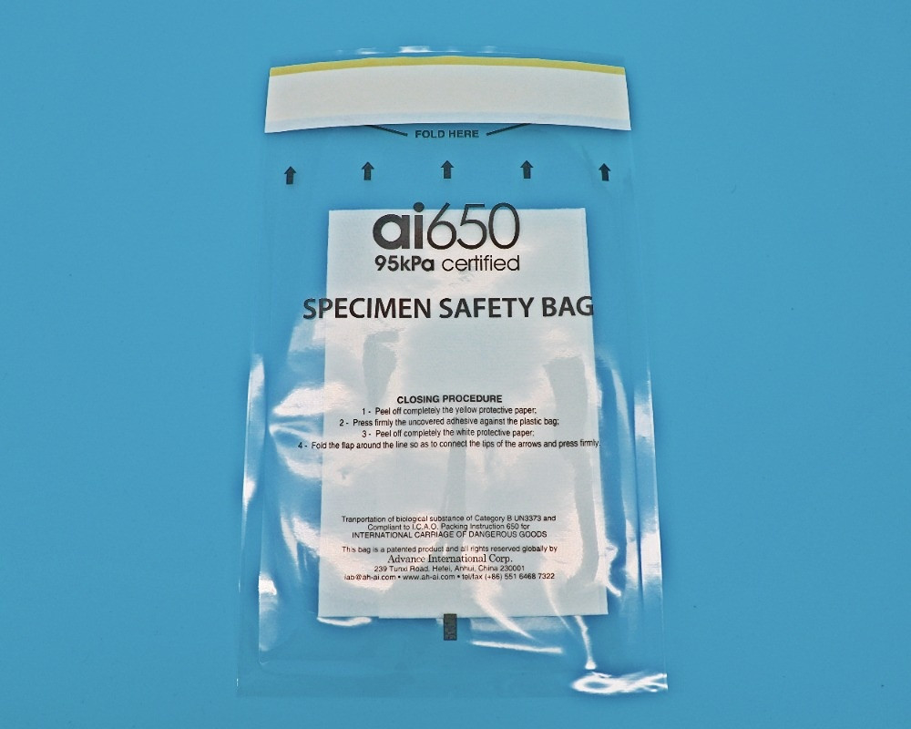 Caixa de transporte de amostras de sangue 95 kPa Sacos tipo fecho com fecho de fecho