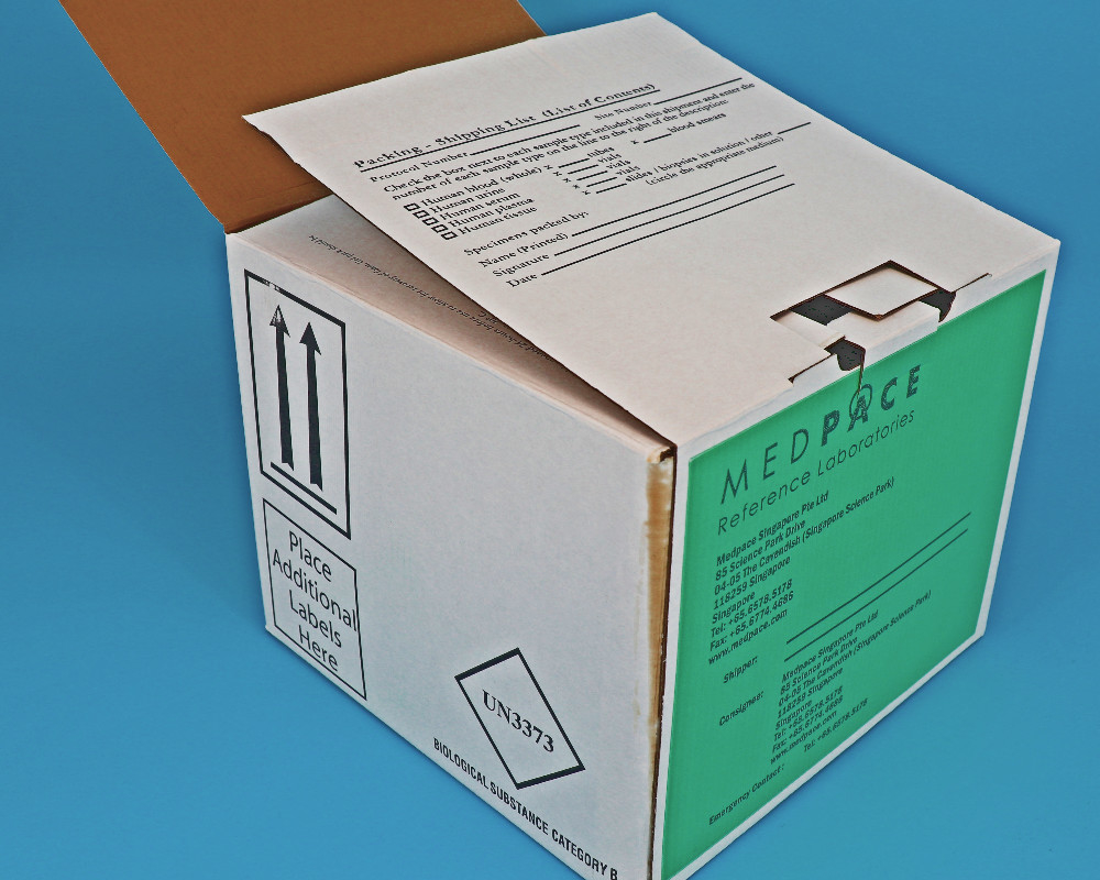 AI650 Sacos de amostras de 95 kPa Laboratório de detecção de amostras de embalagem de transporte