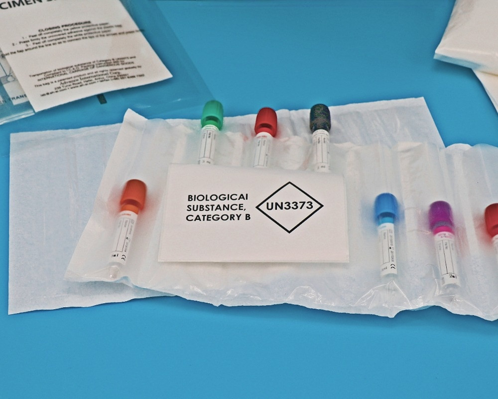 AI650 Sacos de amostras de 95 kPa Laboratório de detecção de amostras de embalagem de transporte