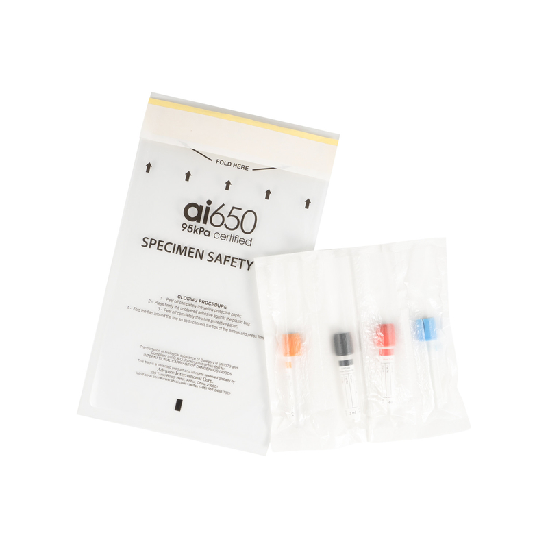 Sacos médicos descartáveis de silicone de 95 kPa para coleta de sangue