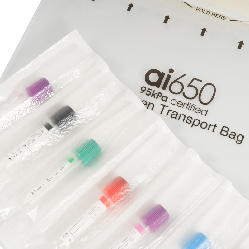 Sacos médicos descartáveis de silicone de 95 kPa para coleta de sangue