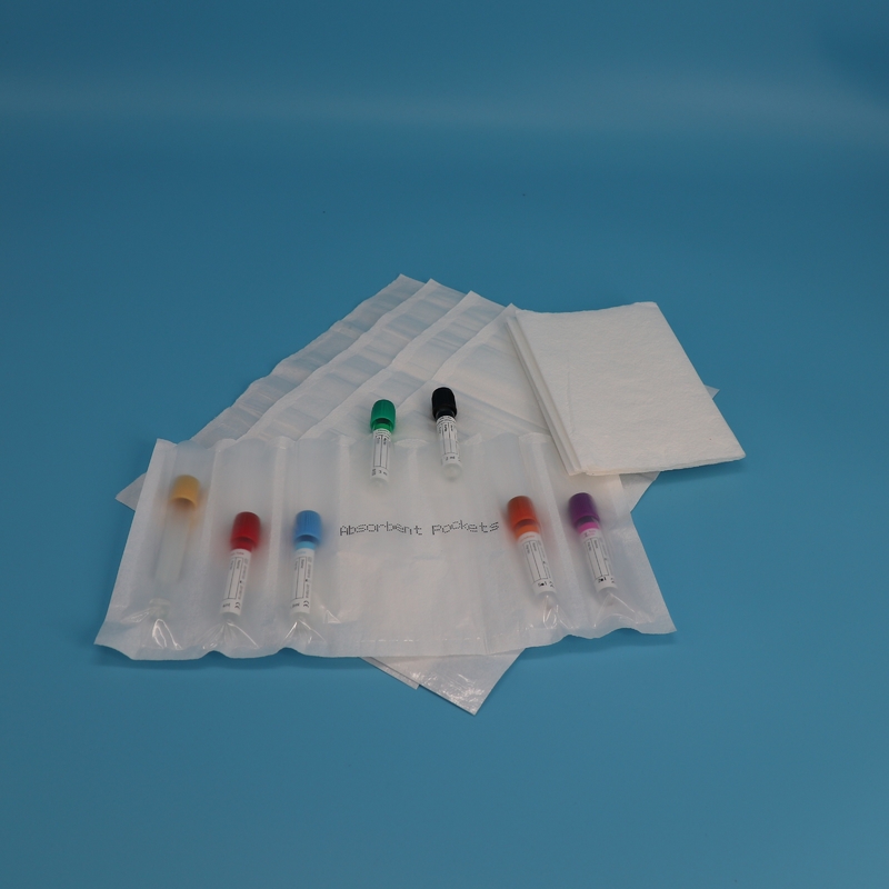 95kPa Tubos de soro de torniquete Coleção de sangue Manga de bolso absorvente de 4 ranhuras 2400pcs/pacote Para químico