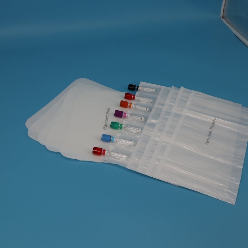 95kPa Tubos de soro de torniquete Coleção de sangue Manga de bolso absorvente de 4 ranhuras 2400pcs/pacote Para químico