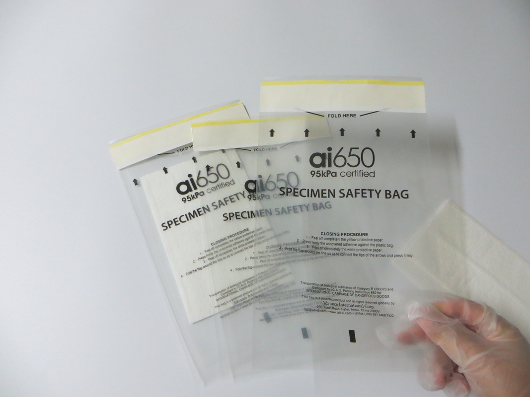AI650 Pad absorvente para transporte de amostras médicas ou clínicas ou diagnósticas 75 mm x 100 mm e absorvência de 50