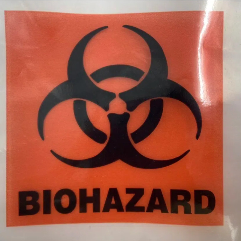 Sacos de amostras de risco biológico 6x9.8in/15x25cm Saco de amostras de laboratório com logotipo de risco biológico