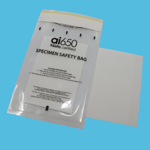 Sacos de amostra Saco de amostra de laboratório Resistência à alta tensão com autoaderente de cima independente dentro Pacote de papelada