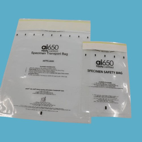 S168283 95 KPa Sacos de transporte de segurança para transporte de amostras médicas, clínicas ou diagnósticas OD 165 mm X 283 m