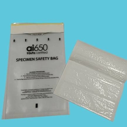 Sacos de amostras Sacos de perigo biológico 4 mil com saco de documentos, sacos de plástico auto-aderentes com fecho.