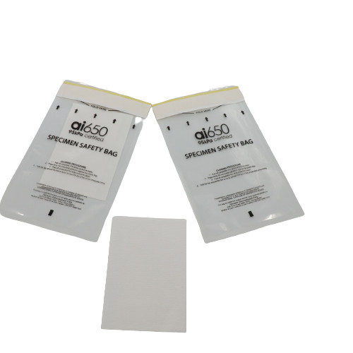 Sacos de amostras à prova de vazamento e à prova de pressão de 95 kPa Saco de transporte de amostras biológicas Saco auto-selado de três camadas de risco biológico