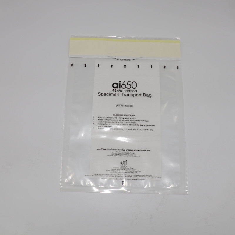 Saco de armazenamento de amostras pesado de 95 kPa Sacos de amostras de laboratório médico à prova de vazamento para transporte e conservação seguros