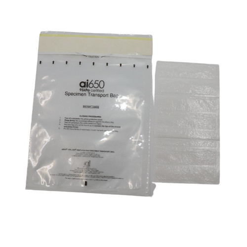 Dimensão de diapositiva personalizada de alta qualidade Disponível médico vermelho recobrável Ziplock plástico 95Kpa transporte Saco de amostras bioquímicas