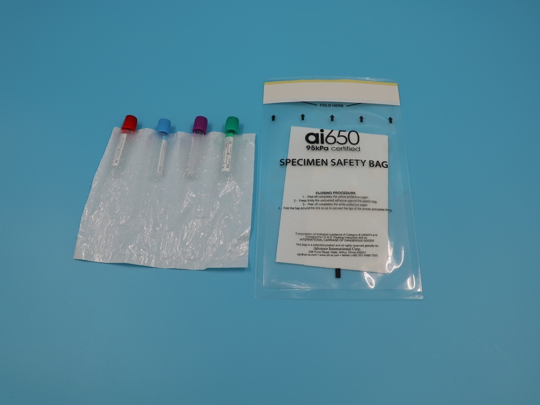 Custom Yellow 6X9inch Ziplock Laboratório Especimens de Plástico Transportes Sacos Biológicos Médicos