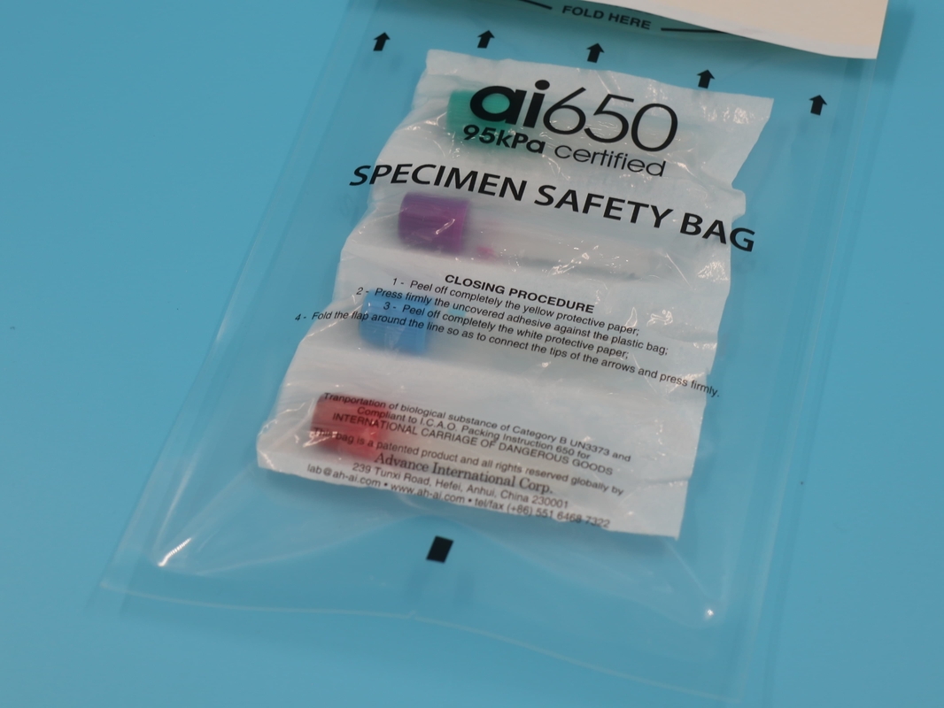 Sacos de amostras de risco biológico personalizáveis para transporte de amostras de laboratório fecho PP e PE plástico para lixo e indústrias químicas
