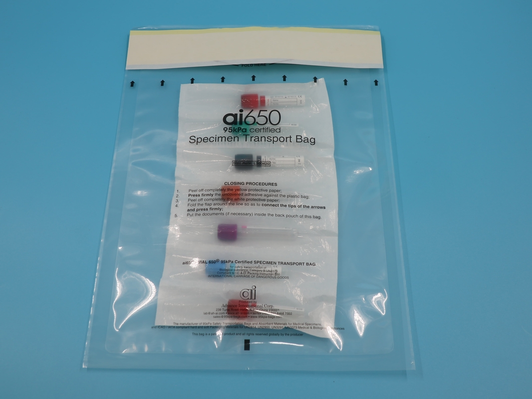 Saco de amostras personalizado de três camadas para testes médicos Patologia Biológica