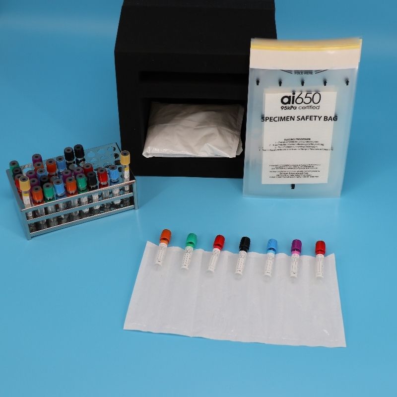 Sacos de transporte de amostras de laboratório duráveis AIC com proteção de 95 KPa para transporte de amostras de diagnóstico