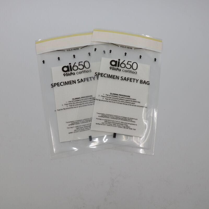 Triple-Layer Leakproof Specimen Transport Bags With Absorbent Pad  Lab & Clinic Use