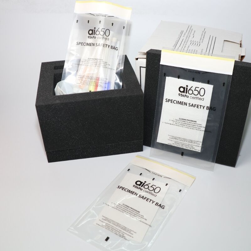 Sacos de transporte de amostras de laboratório com sacola absorvente e segurança da categoria B da ONU 3373.