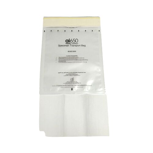 7-Slot Absorbent Specimen Bag - Leak-Resistant Sleeve For Secure Medical Sample Transportation & Organization