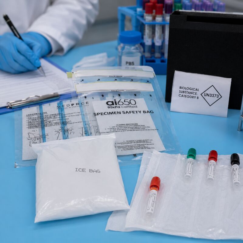 Sacos de transporte de amostras com pressão nominal de 95kPa - Sacos de risco biológico à prova de vazamentos para uso médico e laboratorial