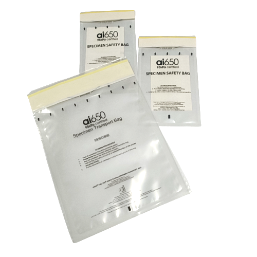 Carregador de bióspécimes de 7 bolsos com sacos UN3373 de 95 kPa ¢ kit de transporte de amostras AI650