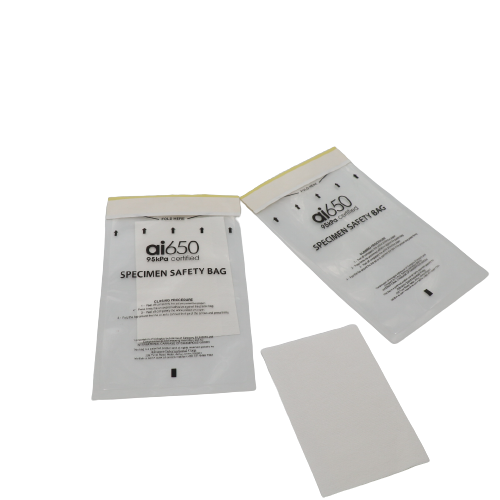 Pad absorvente de transporte de amostras descartável à prova de vazamento e estéril para sacos de recolha de amostras médicas