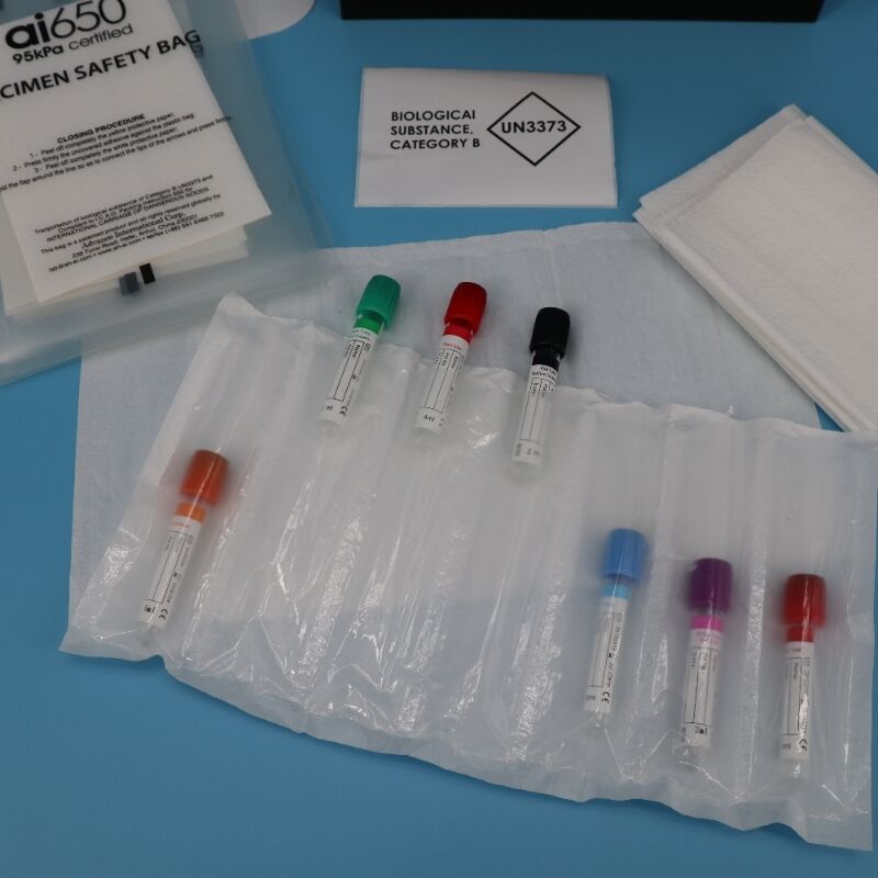 Manteiga de bolso absorvente descartável 4/7 com ranhuras para transporte de amostras médicas e laboratoriais