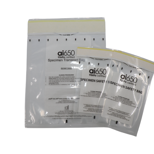 Bolso de absorção de amostras de risco biológico com 4 ranhuras descartável, de qualidade médica, perfeito para armazenamento de tubos de amostras