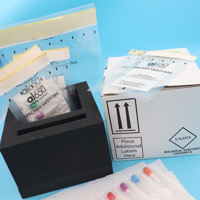 Kit de Transporte de Amostra de Tecido Caixa de Transporte UN3373 Com Embalagem Secundária para Material Biológico e Bolsa Isotérmica para Transporte de Amostra