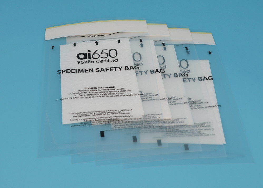Laboratório apertado líquido dos sacos do espécime de AI650 95kPa para a embalagem do transporte do espécime da detecção